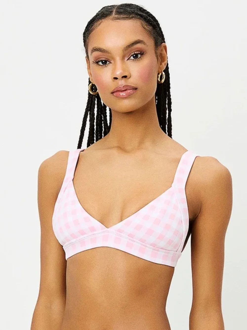Frankie’s Bikini Pink Picnic Georgia Bralette Bikini Top + Jenna High Waist